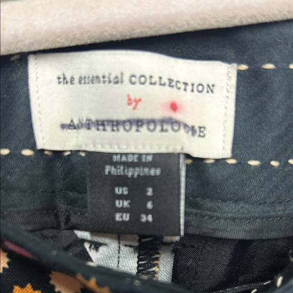 NWOT Maeve Black and Orange Polka Dot Straight Leg Pants - Picture 5 of 5